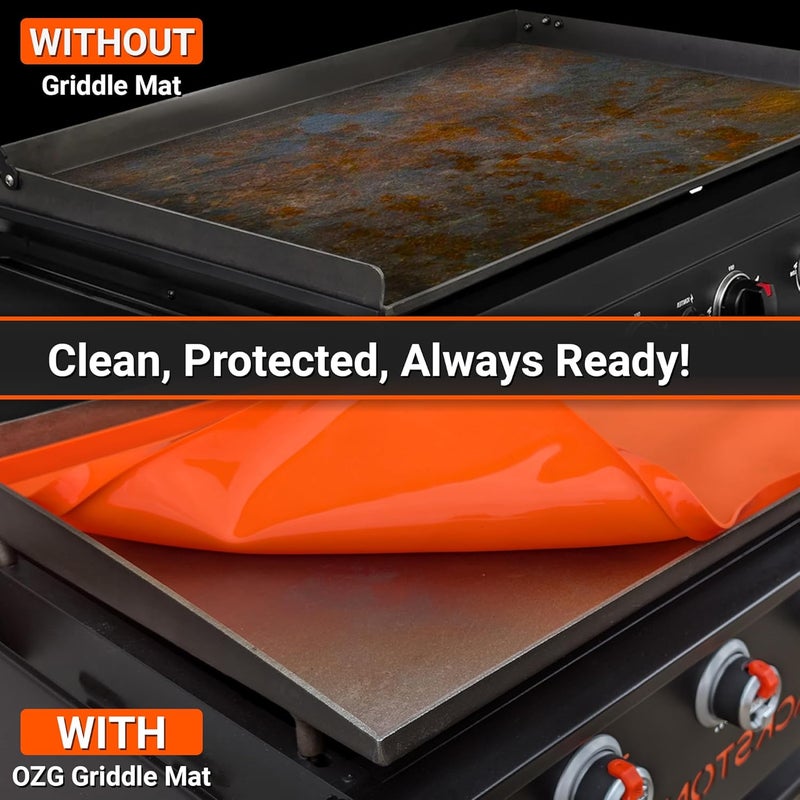 OZG 17" Premium Silicone Griddle Mat for Blackstone 17 Inch Grill, Heavy Duty Food Grade Silicone Griddle Cover, Keep Your Grill Clean and Rust-Free All Year Long - Image 4